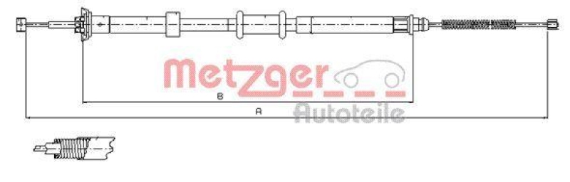 METZGER 12.0724 Seilzug, Feststellbremse für FIAT hinten rechts