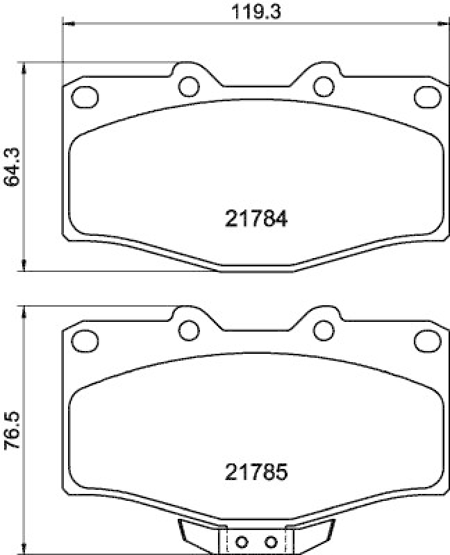 HELLA 8DB 355 009-471 Bremsbelagsatz, Scheibenbremsbelag für TOYOTA HILUX II