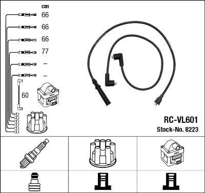 NGK 8223 Zündleitungssatz RC-VL601 |Zündkabel