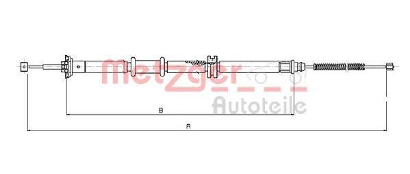 METZGER 12.0732 Seilzug, Feststellbremse für CITROEN/FIAT/PEUGEOT hinten rechts