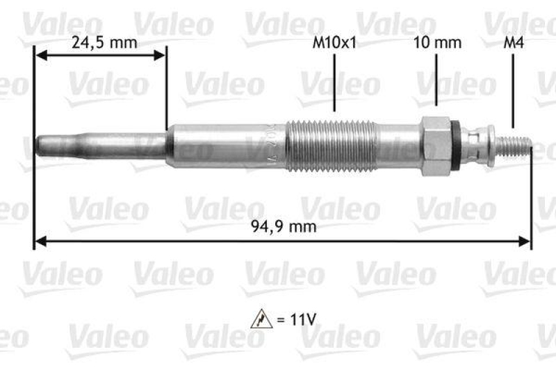 VALEO 345110 Glühkerze FORD Fiesta, Focus, Mondeo