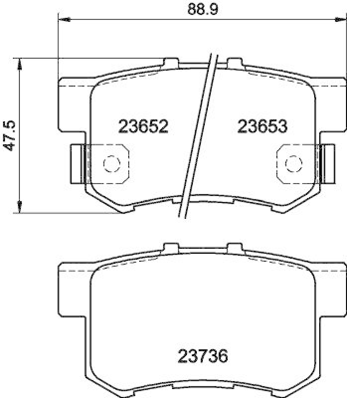 HELLA 8DB 355 009-581 Bremsbelagsatz, Scheibenbremsbelag für HONDA