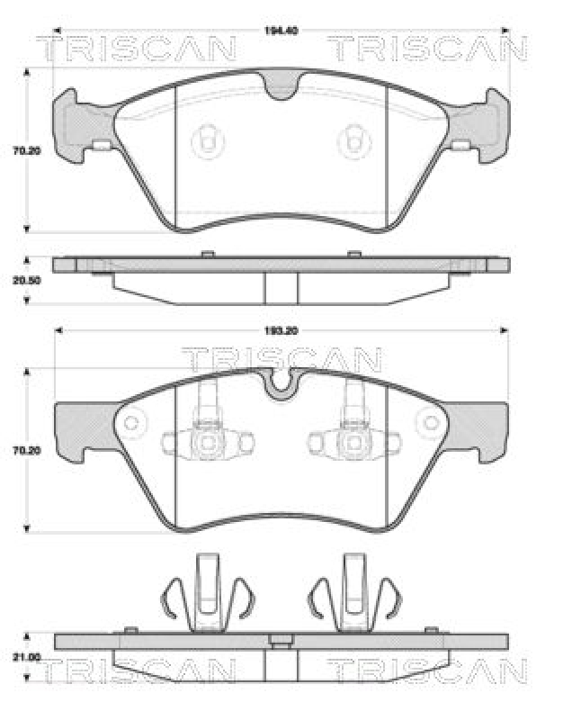 TRISCAN 8110 23051 Bremsbelag Vorne für Mercedes