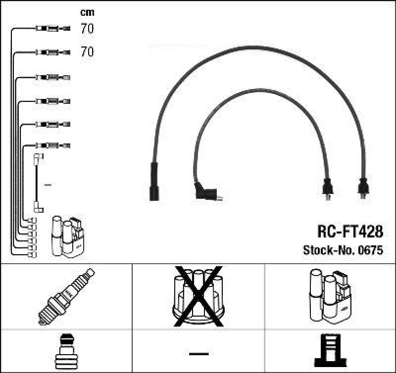 NGK 0675 Zündleitungssatz RC-FT428 |Zündkabel