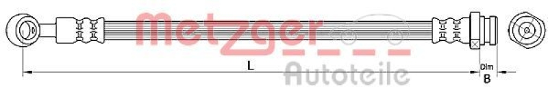 METZGER 4110671 Bremsschlauch für HYUNDAI/KIA HA links