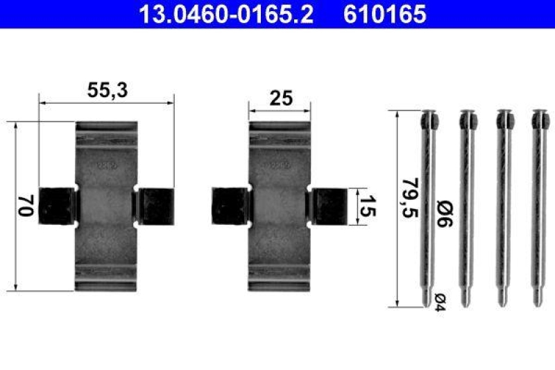 ATE 13.0460-0165.2 Belagsatz Zubehör