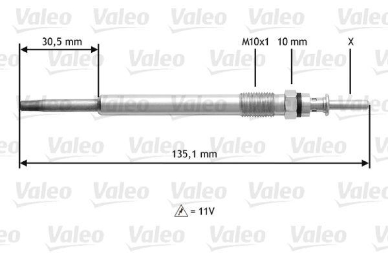 VALEO 345112 Glühkerze OPEL Astra, Meriva, Vectra