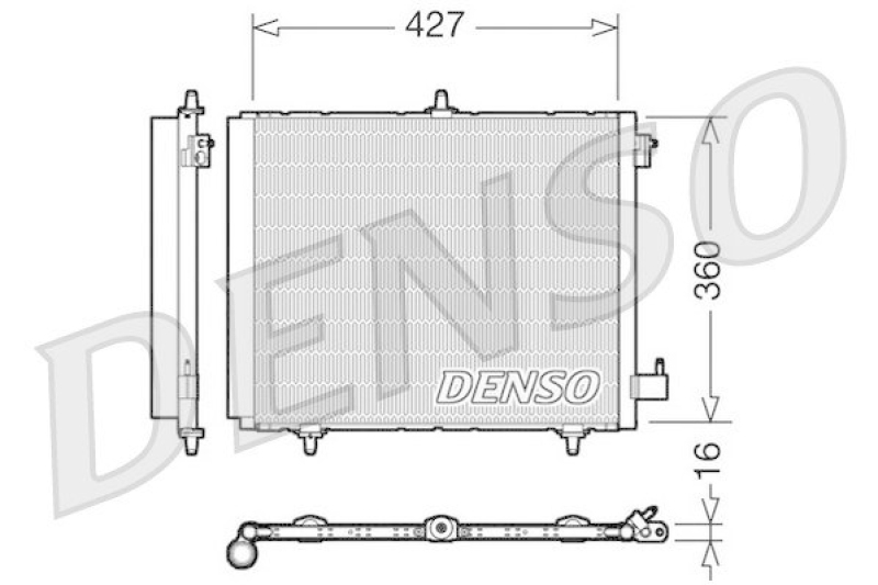 DENSO DCN21009 Kondensator A/C PEUGEOT 207 CC (WD_) 1.6 16V (2007 - )