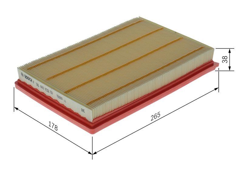 Bosch F 026 400 722 Luftfiltereinsatz S0722