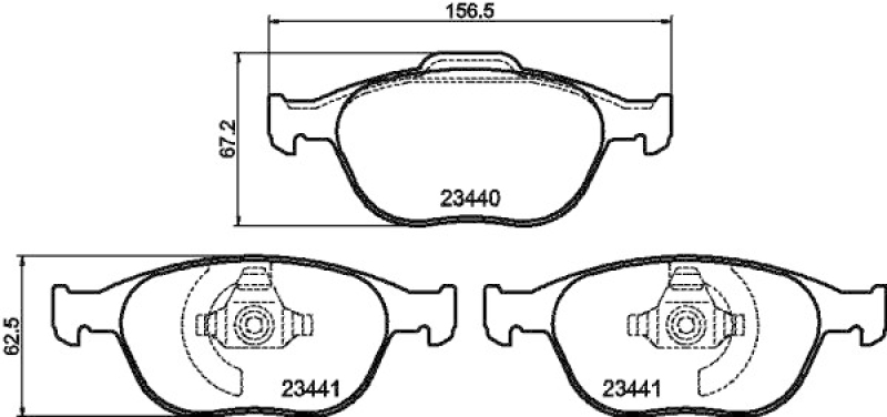 HELLA 8DB 355 009-561 Bremsbelagsatz, Scheibenbremsbelag für FORD