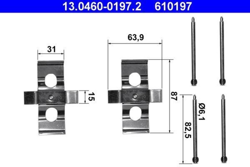 ATE 13.0460-0197.2 Belagsatz Zubehör