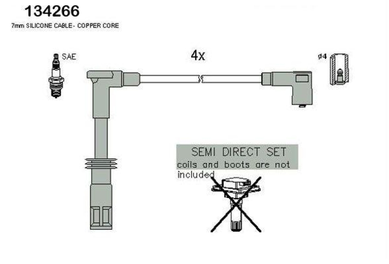 HITACHI 134266 Zündkabelsatz für VW u.a.