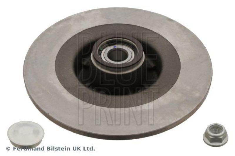 BLUE PRINT ADR164323 Bremsscheibe mit Radlager, ABS-Impulsring, Achsmutter und Schutzkappe f&uuml;r Renault