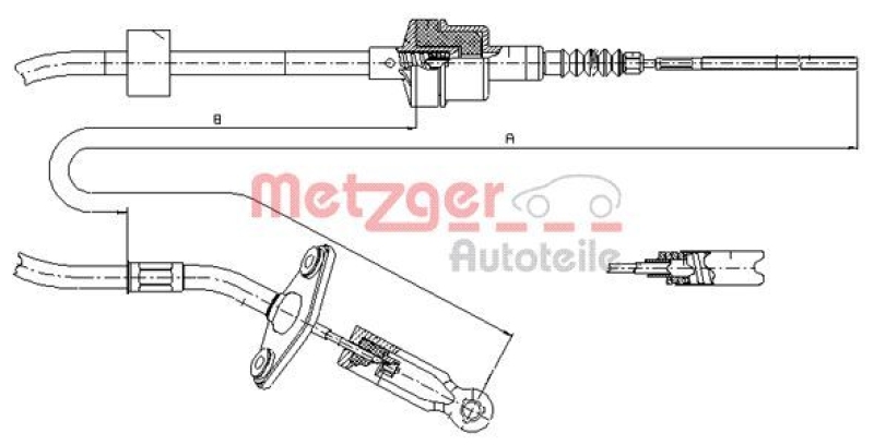 METZGER 12.7200 Seilzug, Kupplungsbetätigung für FIAT