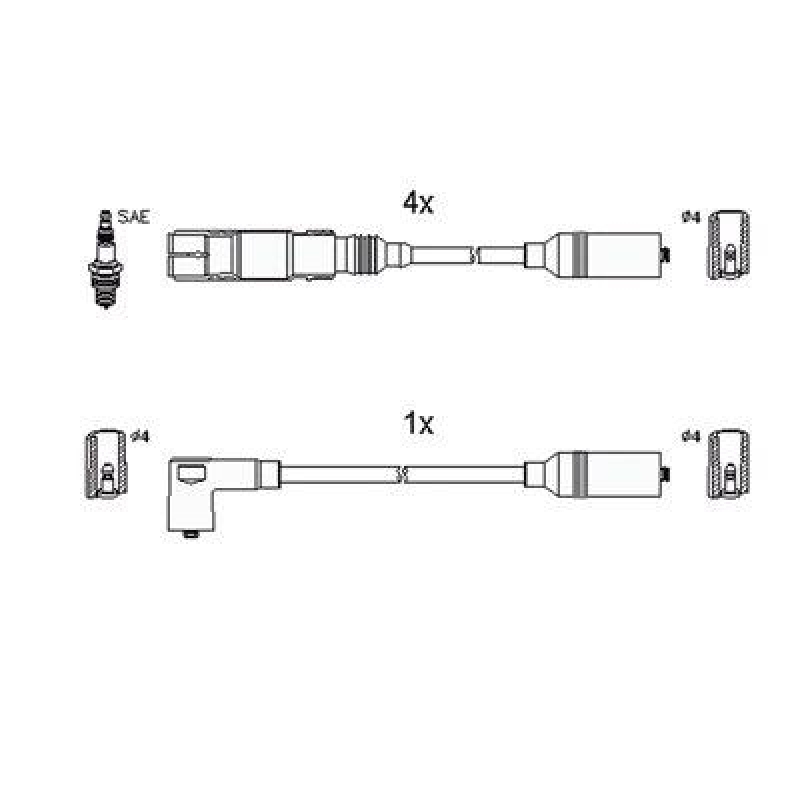 HITACHI 134267 Zündkabelsatz für VW u.a.