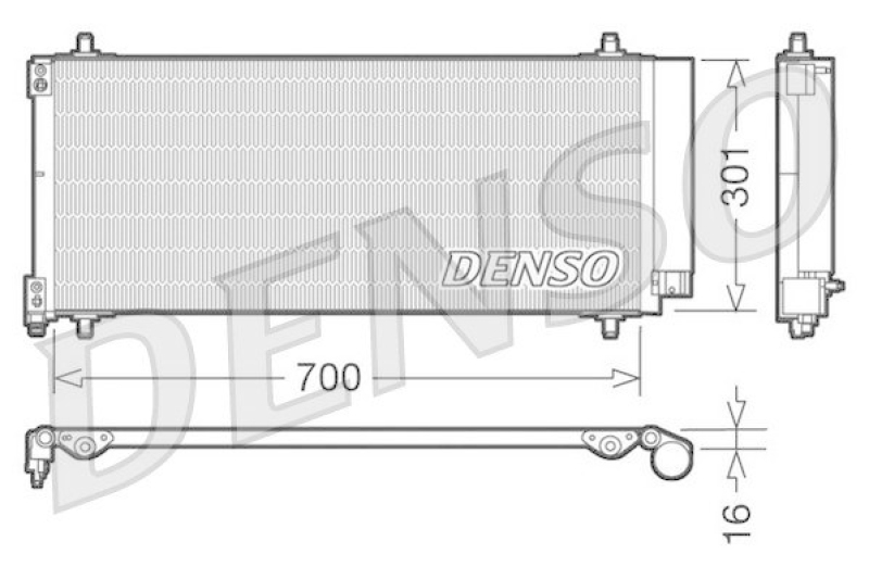 DENSO DCN21027 Kondensator A/C PEUGEOT 407 SW (6E_) 2.0 HDi 135 (2004 - )