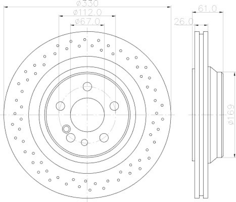 HELLA 8DD 355 110-191 Bremsscheibe 54243