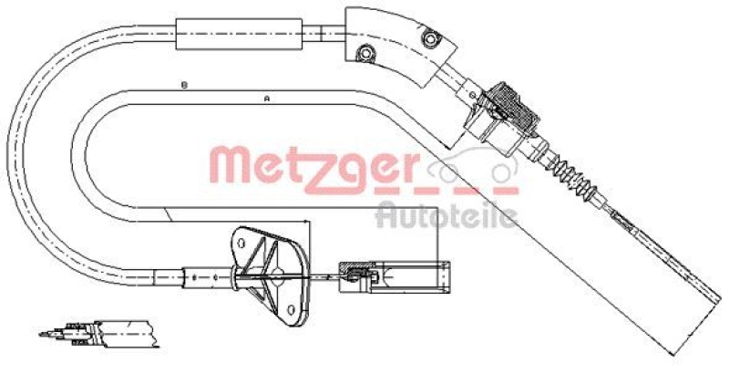 METZGER 12.7202 Seilzug, Kupplungsbetätigung für FIAT/FORD