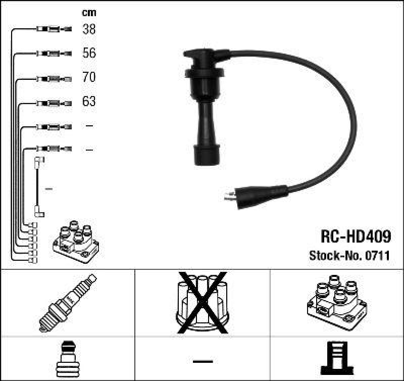 NGK 0711 Zündleitungssatz RC-HD409 |Zündkabel