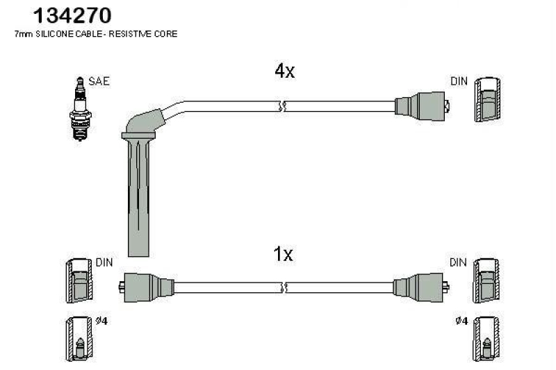 HITACHI 134270 Zündkabelsatz für FORD u.a.