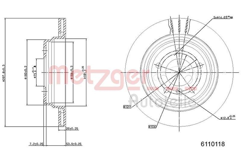 METZGER 6110118 Bremsscheibe Lack/Ks für BMW HA