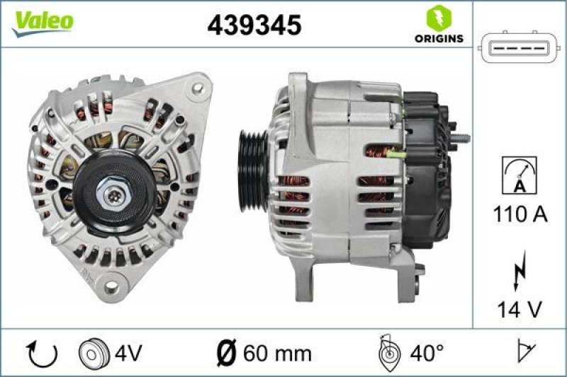 VALEO 439345 Generator Neu - ORIGINS