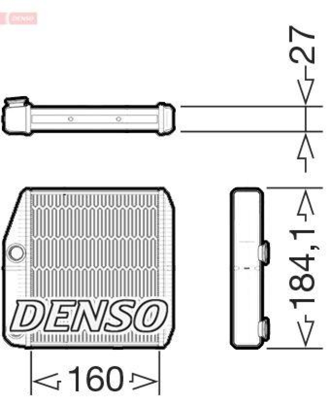 DENSO DRR09076 Wärmetauscher FIAT PUNTO EVO (199) 1.2 10/2009->02/2012