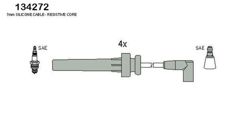 HITACHI 134272 Zündkabelsatz für FIAT u.a.