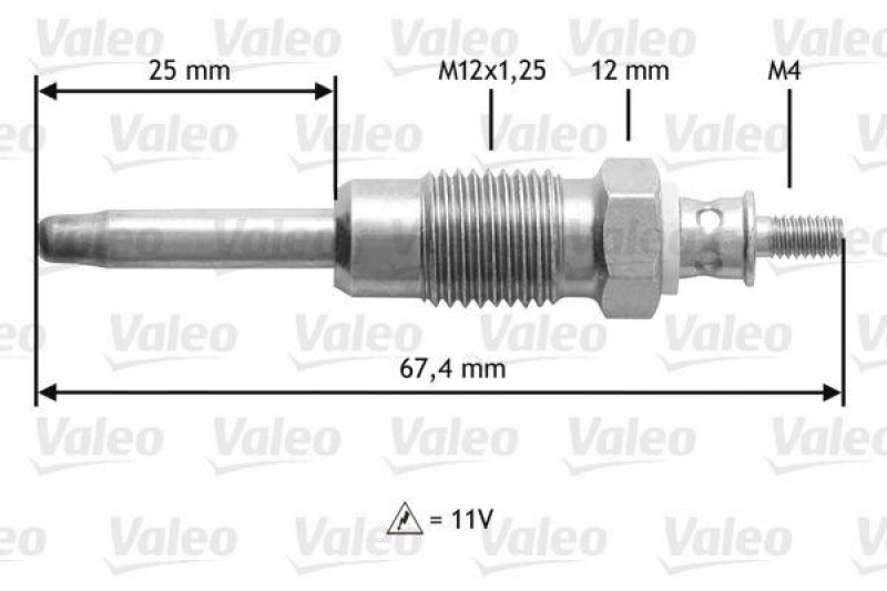 VALEO 345124 Glühkerze RENA Megane, Clio, SCENIC 1