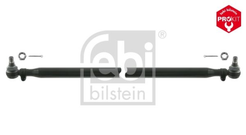 FEBI BILSTEIN 24150 Lenkstange mit Kronenmuttern und Splinten, vom Lenkgetriebe zum Lenkzwischenhebel 2. Achse für EVOBUS