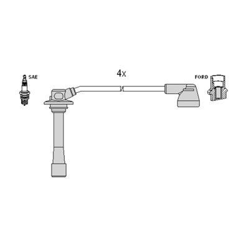 HITACHI 134273 Zündkabelsatz für MAZDA u.a.