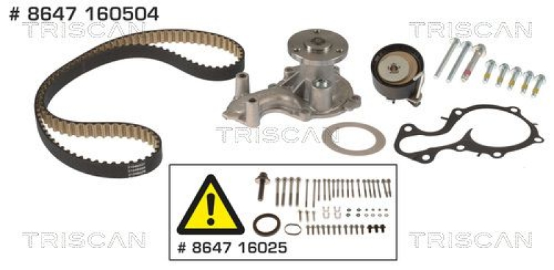 TRISCAN 8647 160504 Wasserpumpe + Zahnriemensatz18.1Mm für Ford