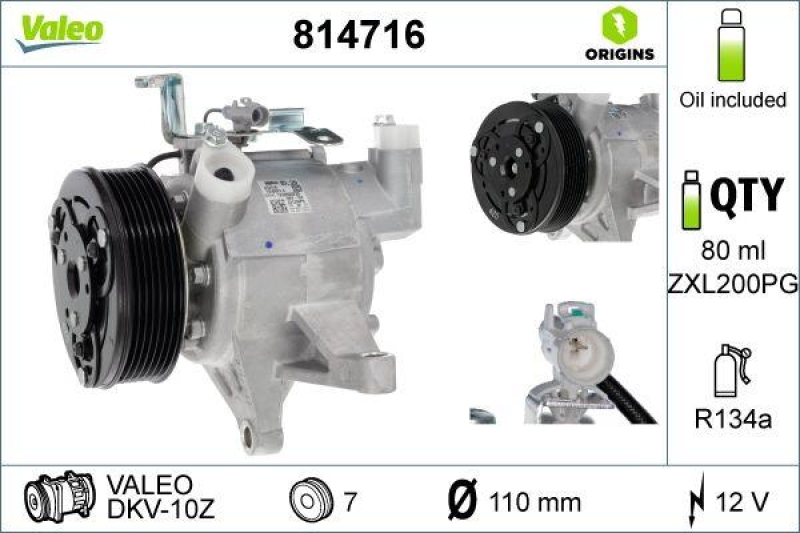 VALEO 814716 Kompressor SUBARU Impreza 14-16