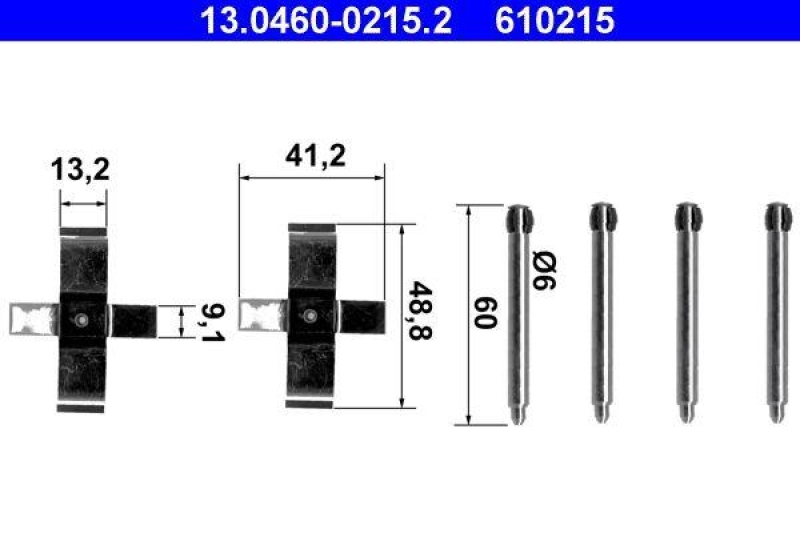 ATE 13.0460-0215.2 Belagsatz Zubehör