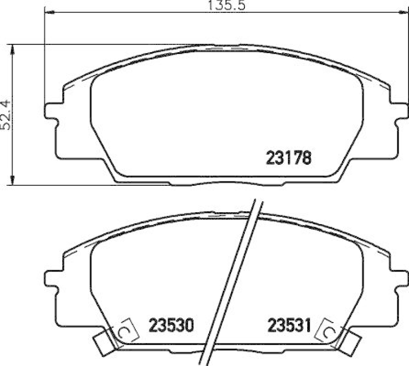 HELLA 8DB 355 009-731 Bremsbelagsatz Scheibenbremse