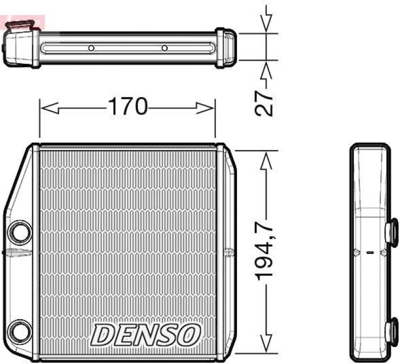 DENSO DRR09101 Wärmetauscher FIAT 500L (351_, 352_) 1.4 (12-)