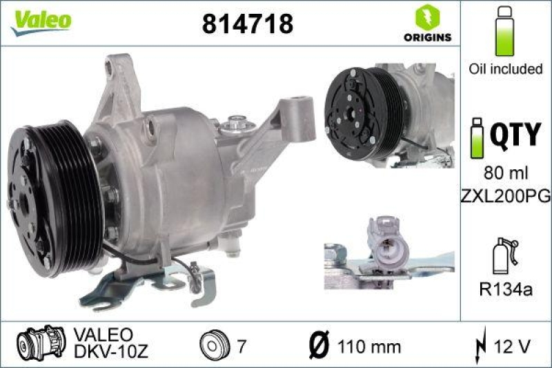 VALEO 814718 Kompressor SUBARU Forester 2018-