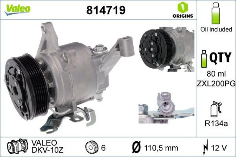 VALEO 814719 Kompressor SUBARU Impreza 2016-