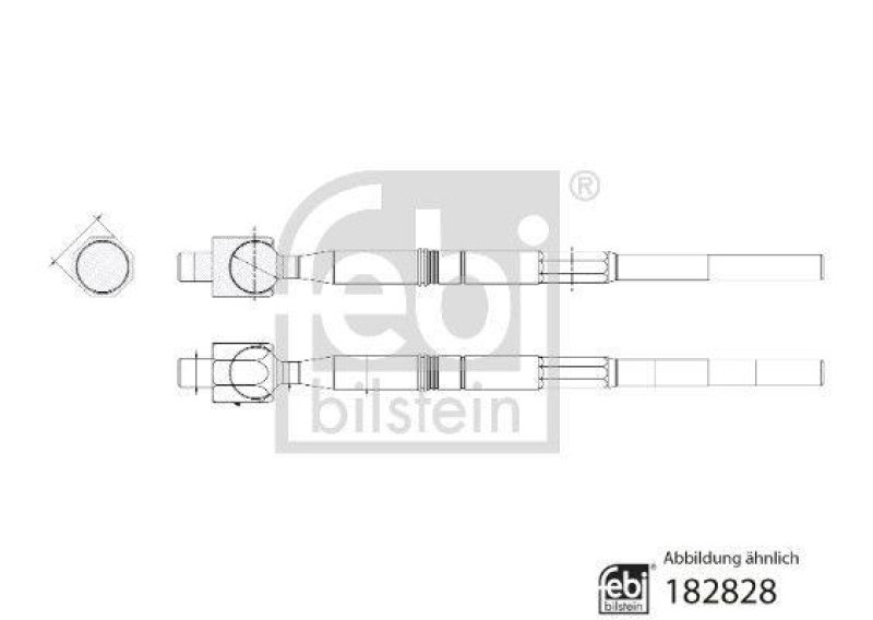 FEBI BILSTEIN 182828 Axialgelenk mit Kontermutter und Sicherungsblech für Isuzu