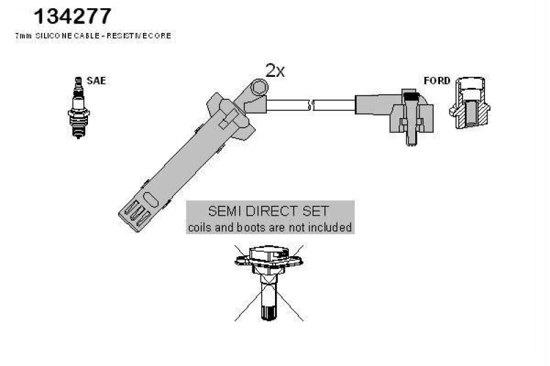 HITACHI 134277 Zündkabelsatz für FORD u.a.