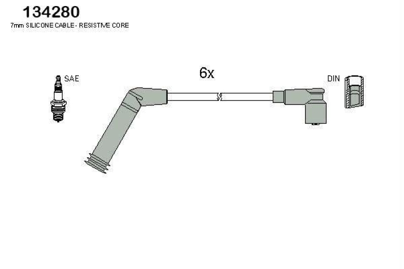 HITACHI 134280 Zündkabelsatz für NISSAN u.a.
