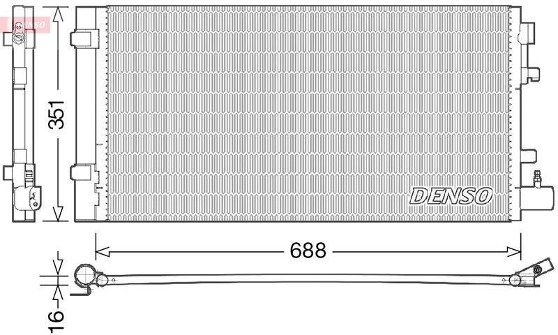 DENSO DCN23031 Kondensator A/C RENAULT MEGANE III Hatchback (BZ0_) 1.6 16V (BZ0H) (2008 - )