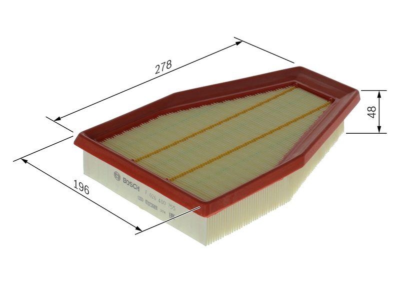 Bosch F 026 400 755 Luftfiltereinsatz S0755