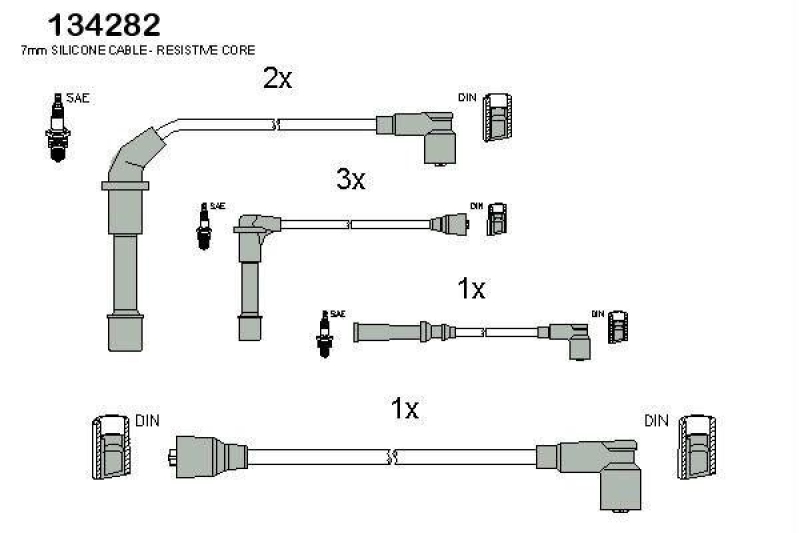 HITACHI 134282 Zündkabelsatz für TOYOTA u.a.