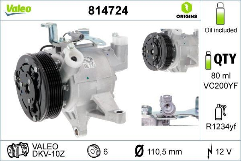 VALEO 814724 Kompressor SUBARU Forester 16-18