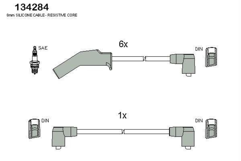 HITACHI 134284 Zündkabelsatz für FORD u.a.