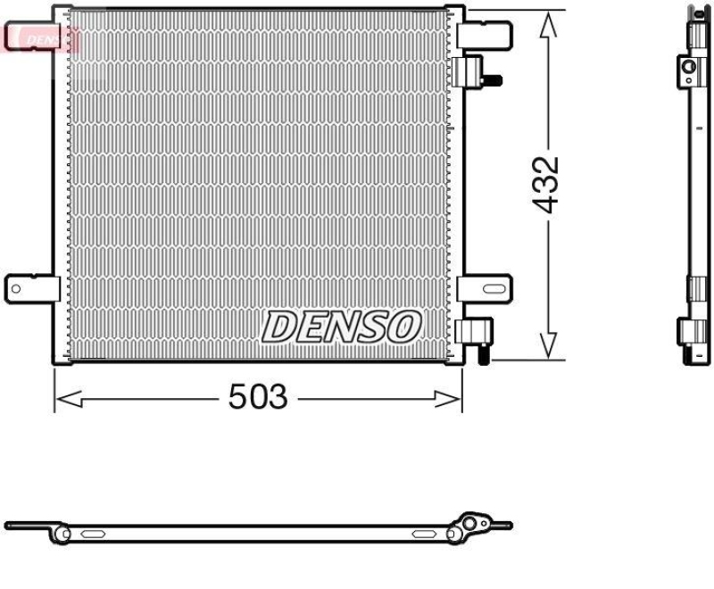 DENSO DCN99076 Kondensator A/C DAF HD/ TRUCK OE- Nrn: 1400599; 1408698; 1706900