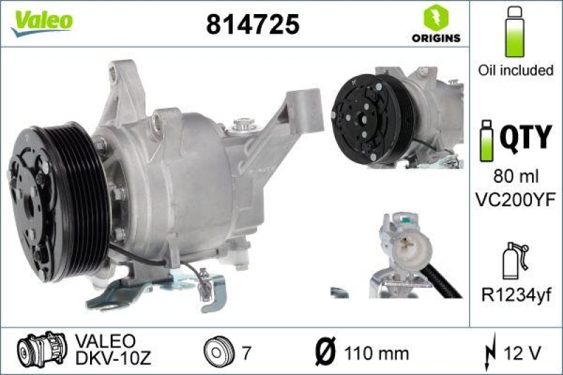 VALEO 814725 Kompressor SUBARU Forester XV