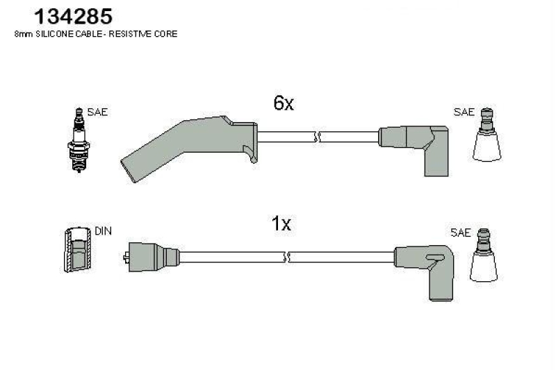 HITACHI 134285 Zündkabelsatz für KIA u.a.