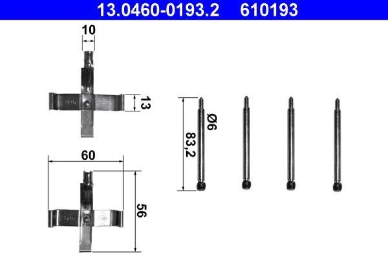 ATE 13.0460-0193.2 Belagsatz Zubehör